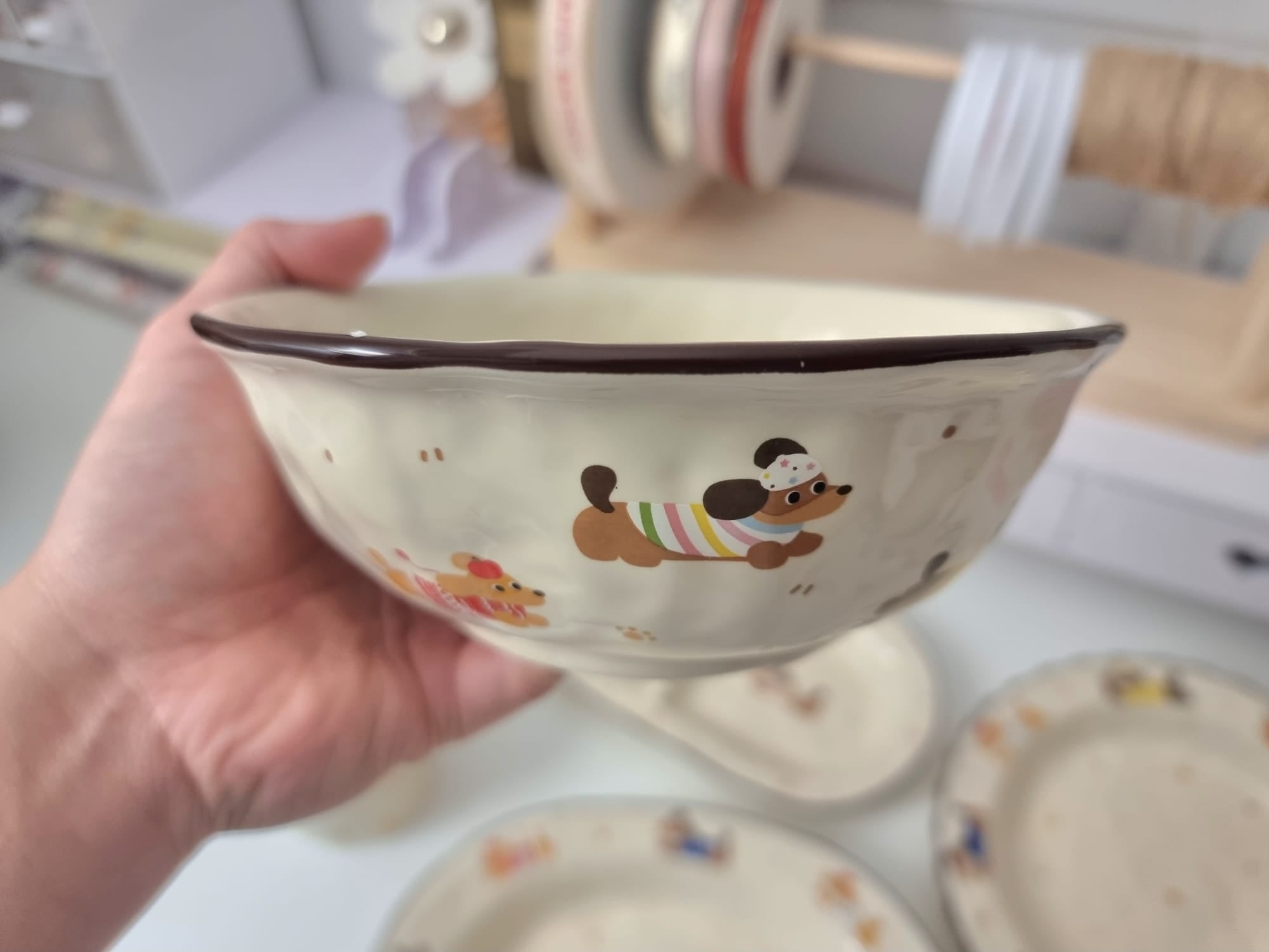 Playful Dogs Soup Bowl