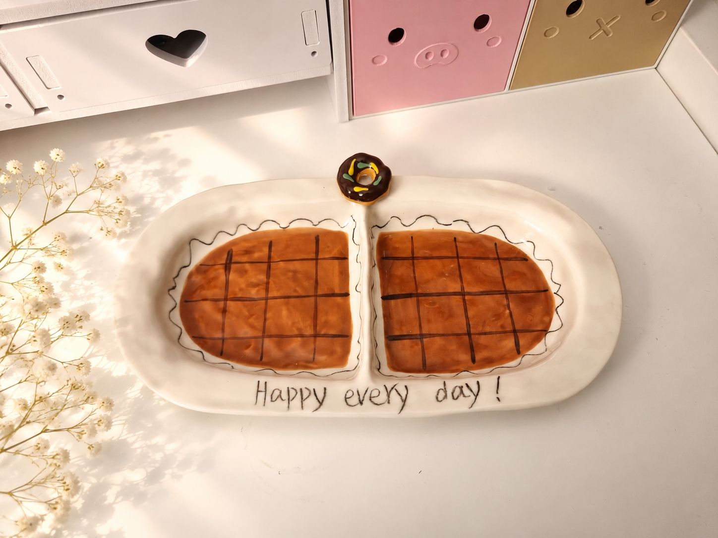 Waffle & Donut Oval Plate